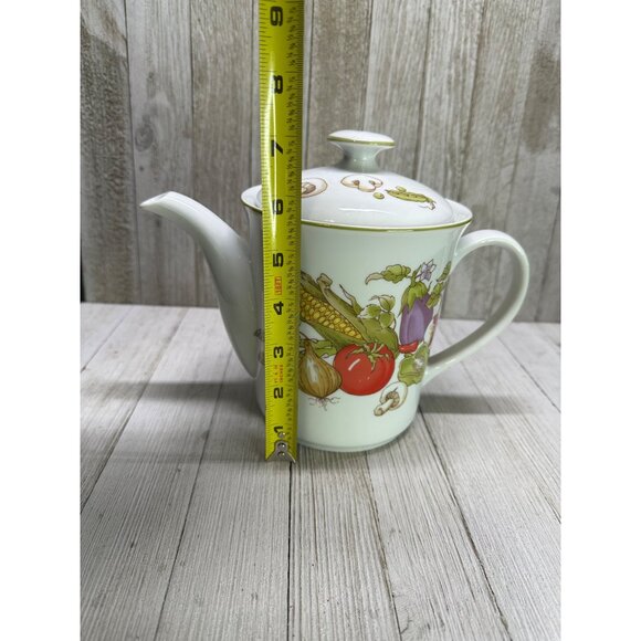 Vtg Rosenthal Netter Tea Pot with Veggie Decor Mushrooms Japan 7" Tall with Lid - Picture 8 of 9